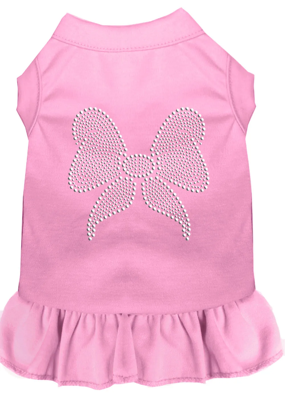 Rhinestone Bow Dress Light Pink Xxl