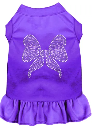 Rhinestone Bow Dress Purple Xs