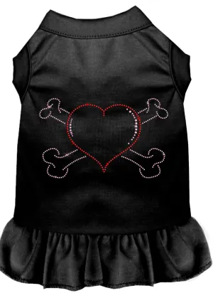 Rhinestone Heart And Crossbones Dress Black Lg