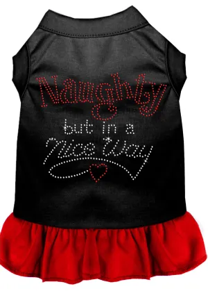 Rhinestone Naughty But In A Nice Way Dress Black With Red Xl