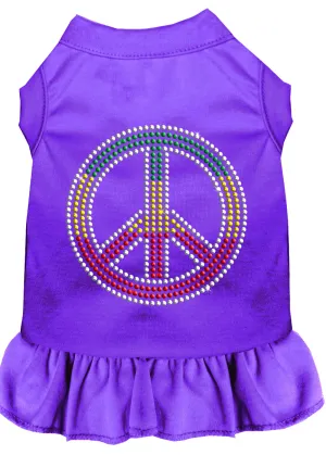 Rhinestone Rasta Peace Dress Purple Xl