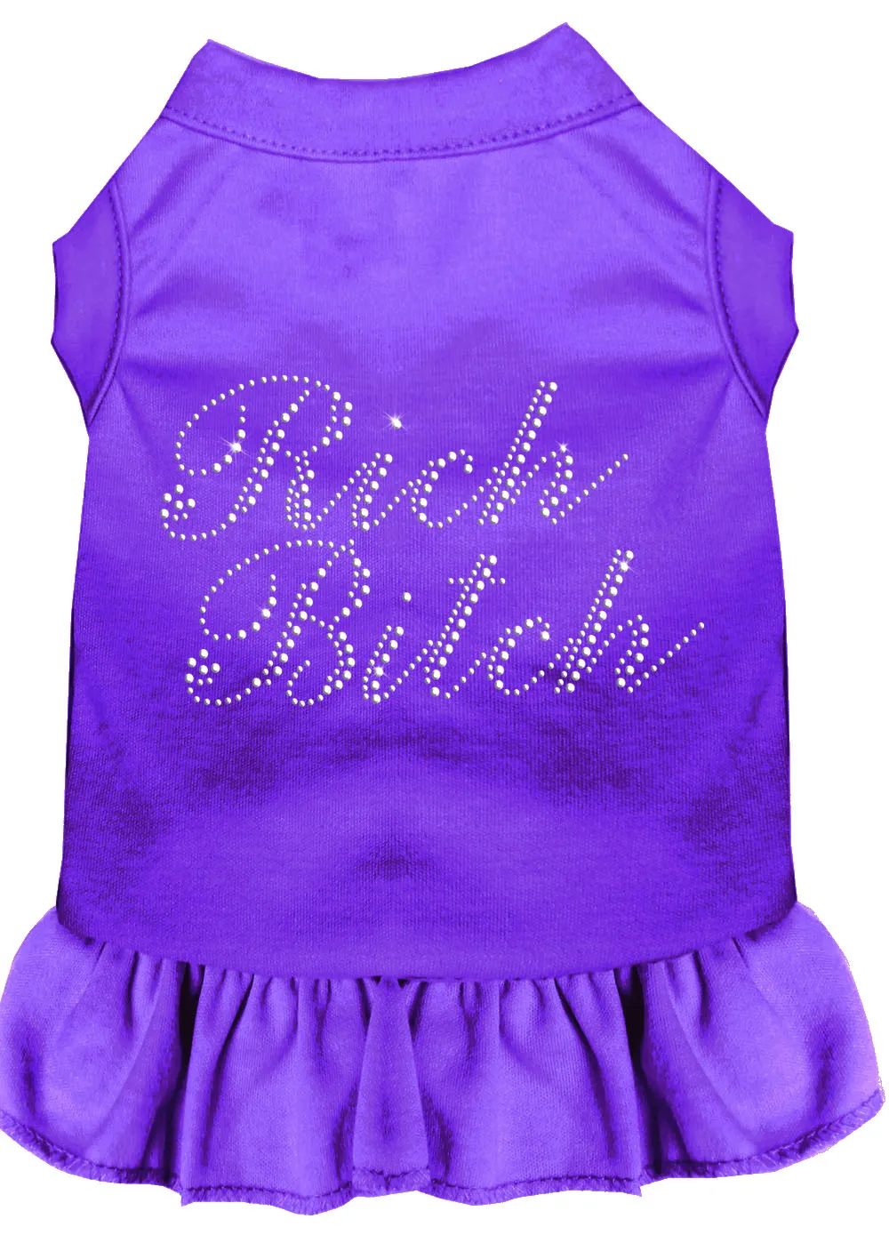 Rhinestone Rich Bitch Dress Purple Xl