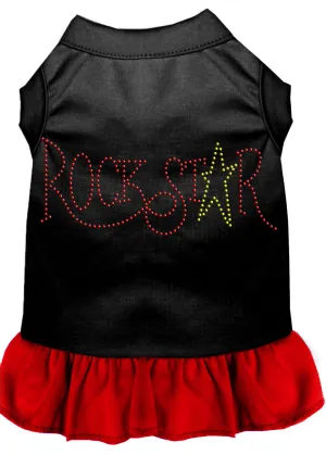 Rhinestone Rockstar Dress Black With Red Sm