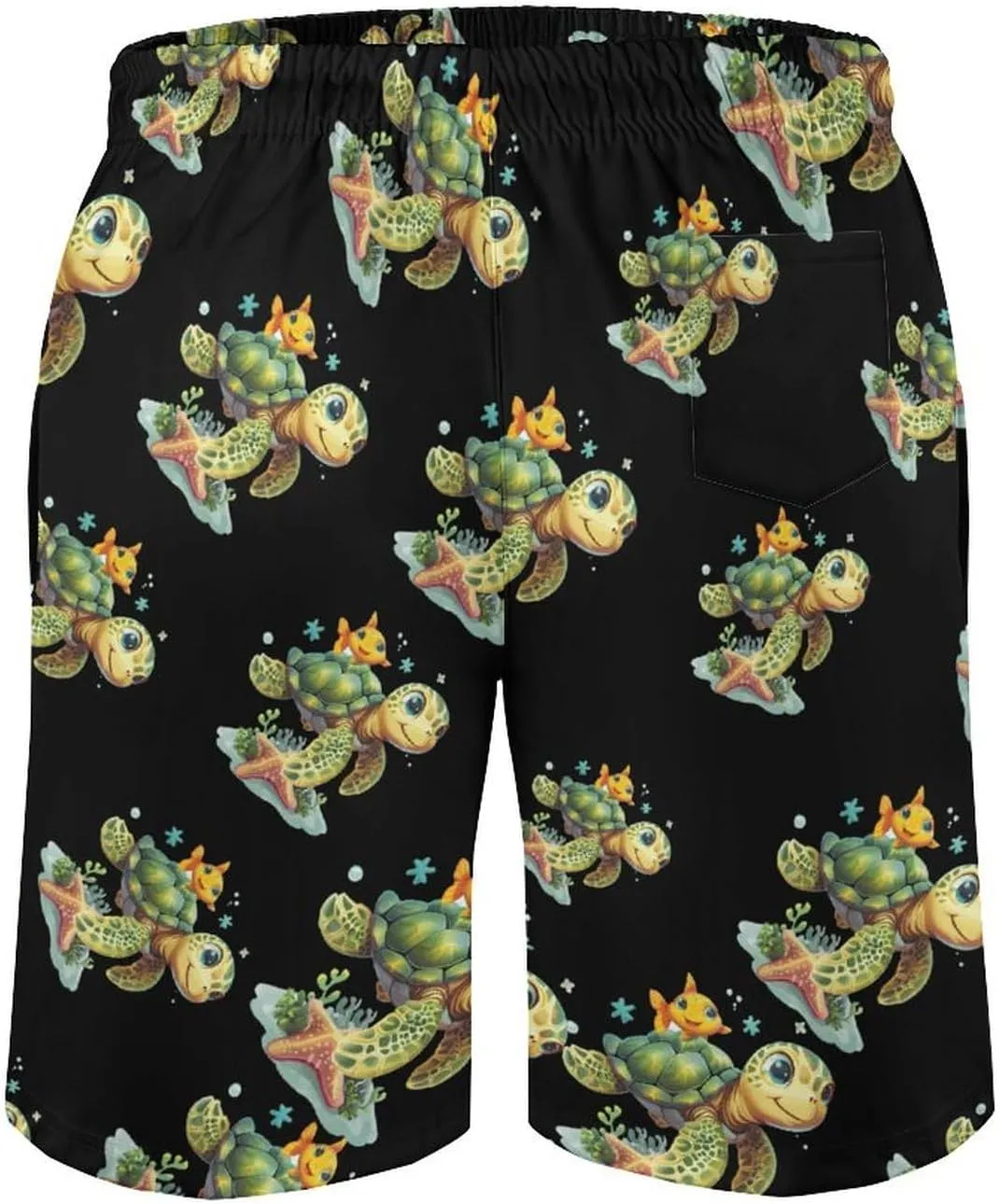 Sea Turtle Men's Swim Trunks Quick Dry Board Shorts Breathable Summer Beach Shorts Bathing Suits