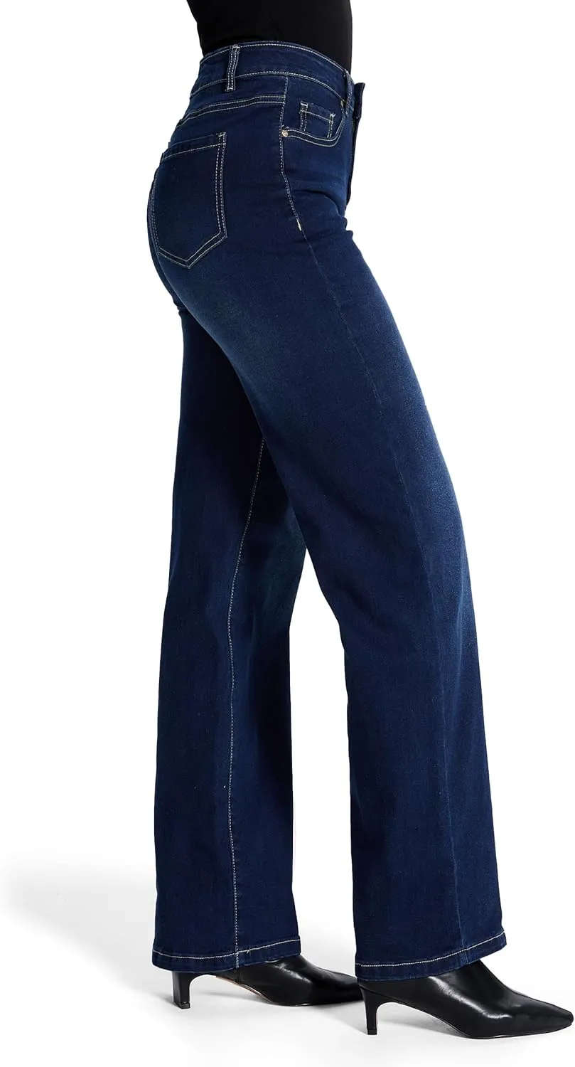 SEVEGO Women's 32"/34"/36" Tall Straight Leg Jeans Mid Waisted Stretchy Loose Denim Pants Casual Baggy Jean Trousers