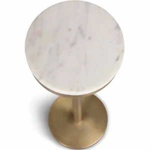 Shay Marble Drink Table, White