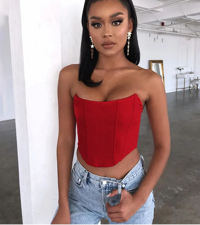 Sler - Sexy Sleveless Crop top Corset