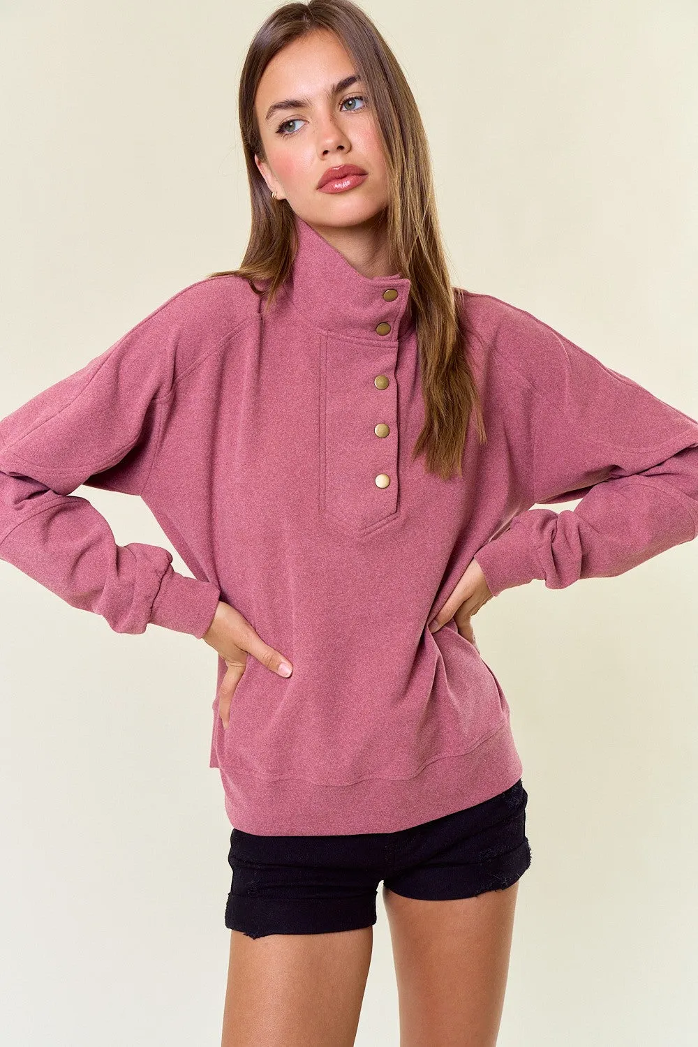 Snap Soft Brushed Pullover