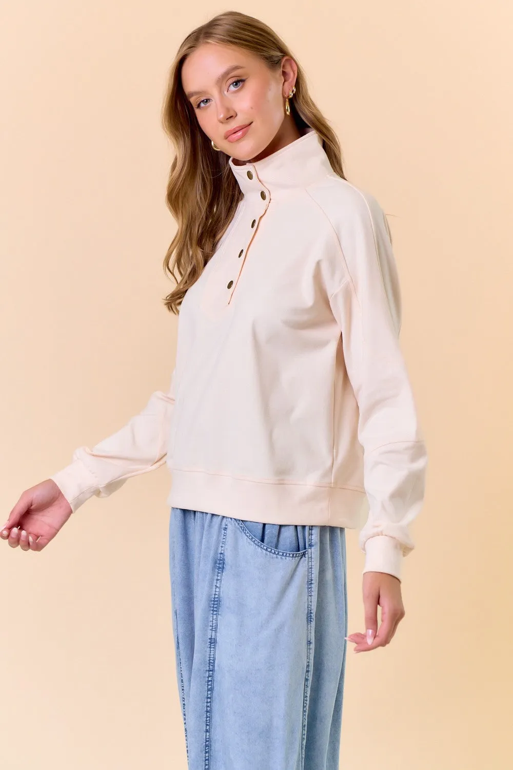 Snap Soft Brushed Pullover