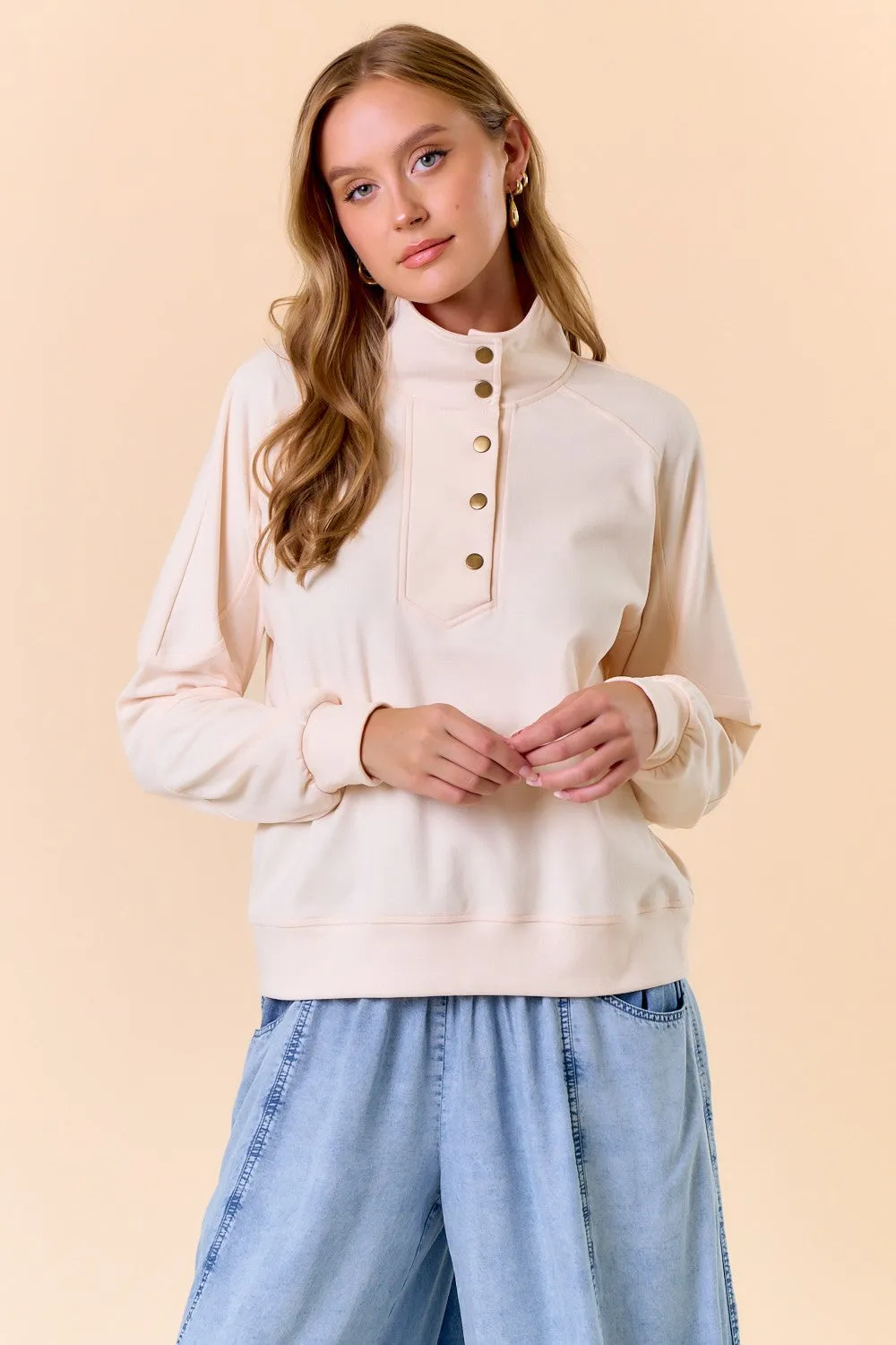 Snap Soft Brushed Pullover