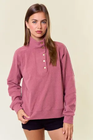 Snap Soft Brushed Pullover