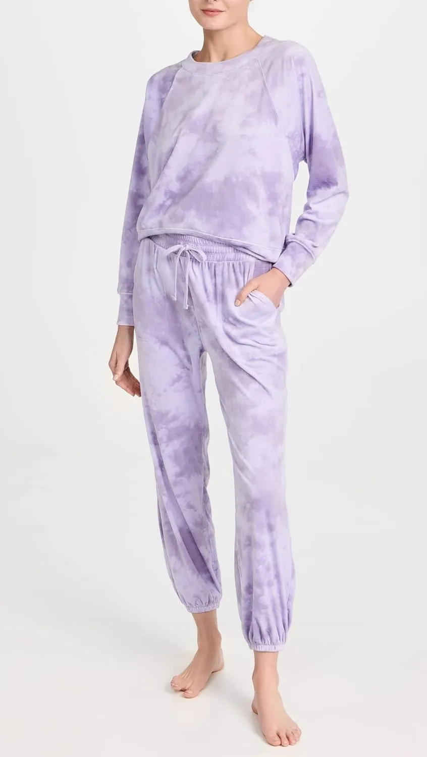 Splendid Women's Long Sleeve Lounge Top and Cozy Bottom Pant Pajama Set Pj