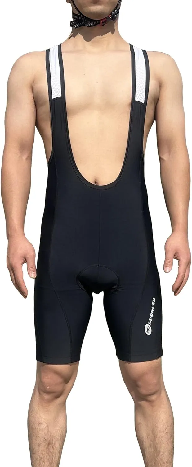 sponeed Cycling Bib Shorts Men Biker Bibs for Men Padded Breathable Racing Shorts UPF 50 