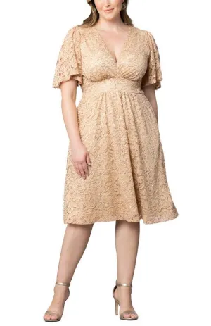 Starry Sequined Lace Cocktail Dress - Plus