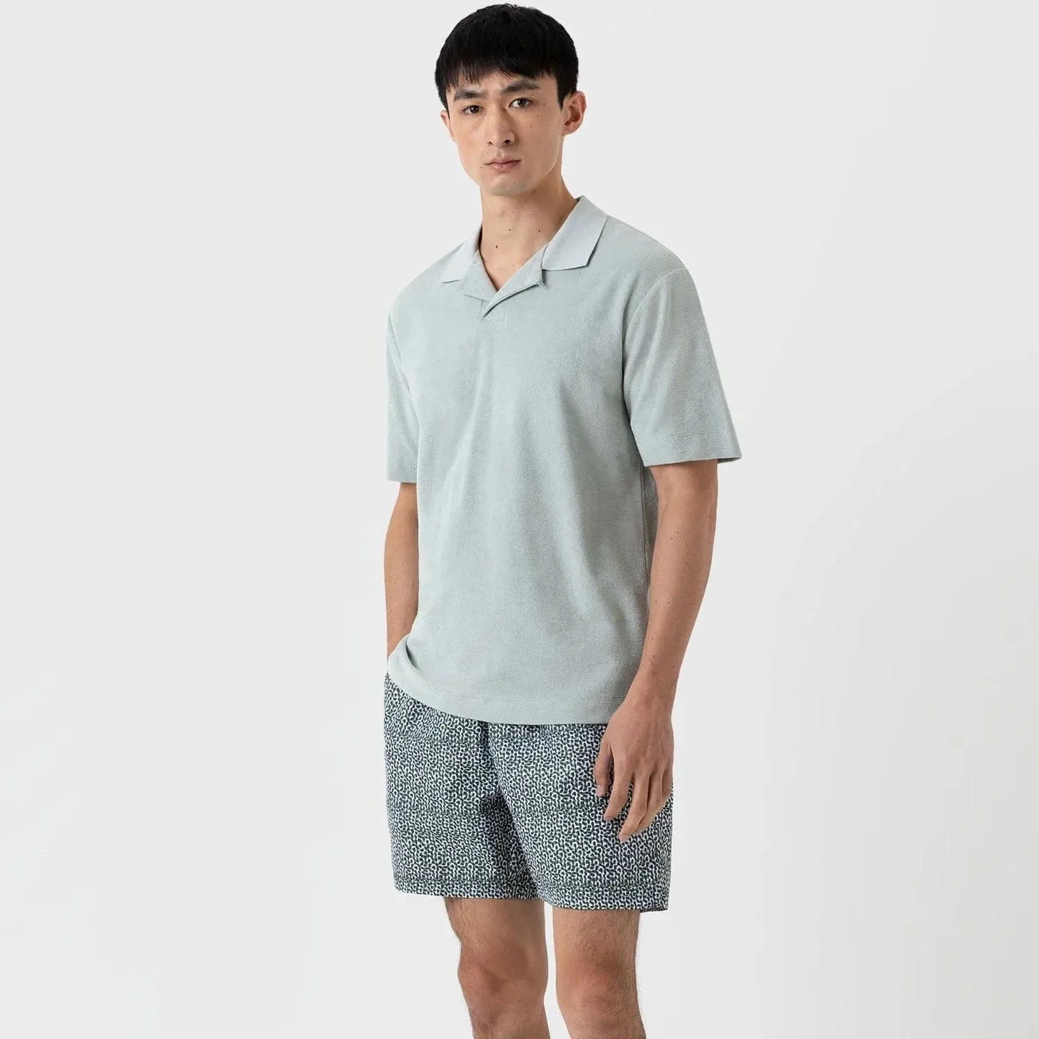 Sunspel Toweling Polo Shit Laurel