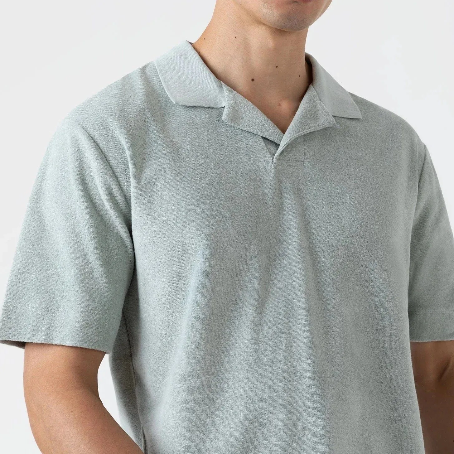 Sunspel Toweling Polo Shit Laurel