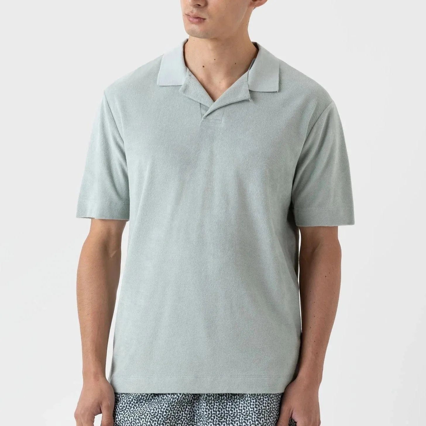 Sunspel Toweling Polo Shit Laurel