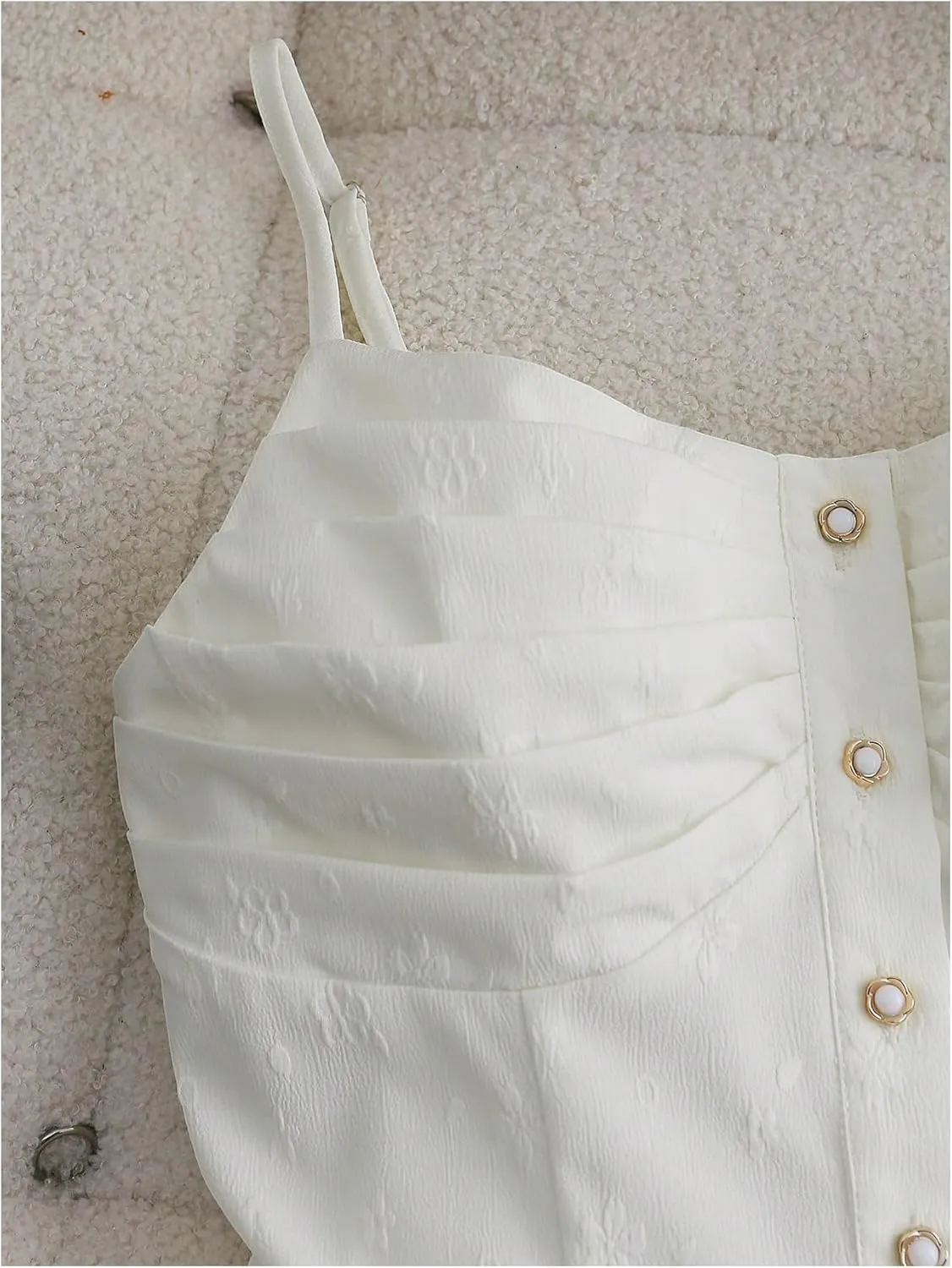 SweatyRocks Women's Button Down Camisole Flowy Hem Spaghetti Strap Tank Elegant Cami Tops