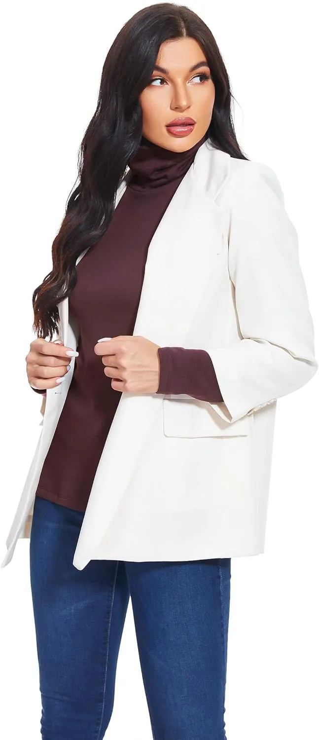 TAIPOVE Women's Thermal Fleece Turtleneck Long Sleeve Tops Lightweight Pullover Sweater Cotton Casual Soft Comfort Shirt