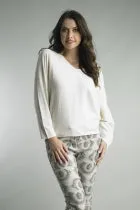 Tempo Paris Sequin Trim V-Neck Sweater