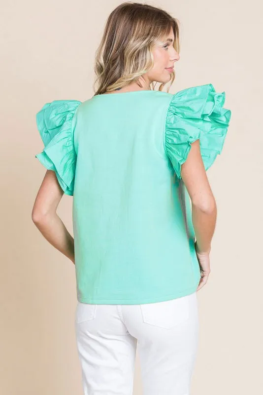The Statement Ruffle Top - Available in Multiple Colors