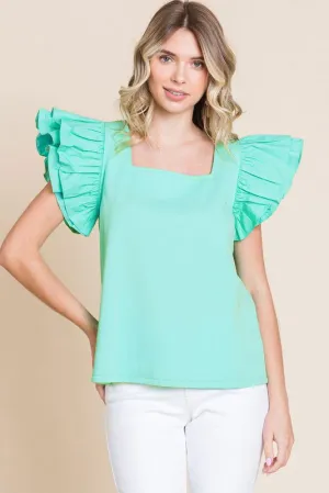 The Statement Ruffle Top - Available in Multiple Colors