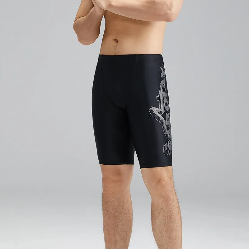 Tight Breathable Brocade Men's Swimming Trunks