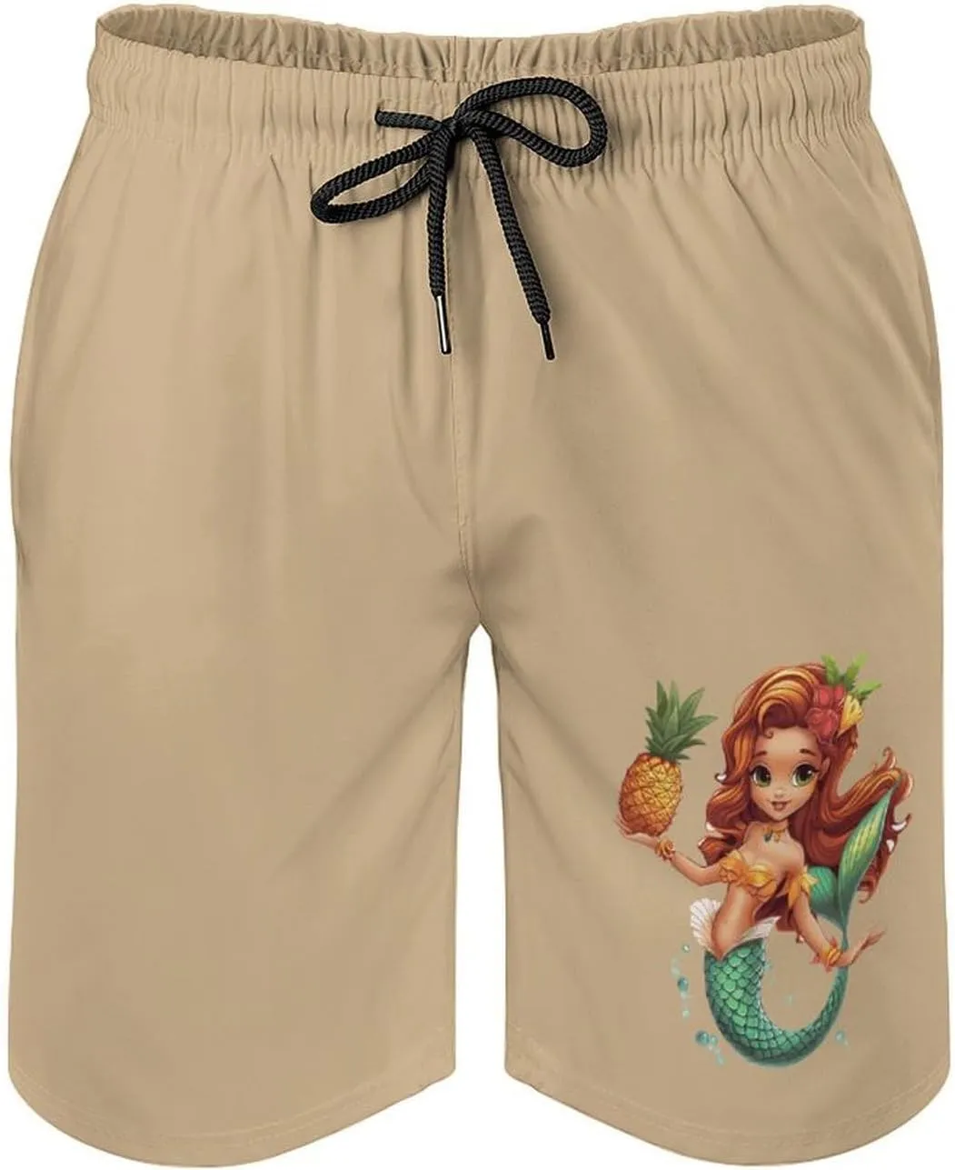 Tropical Pineapple Mermaidess Men's Swim Trunks Quick Dry Board Shorts Breathable Summer Beach Shorts Bathing Suits
