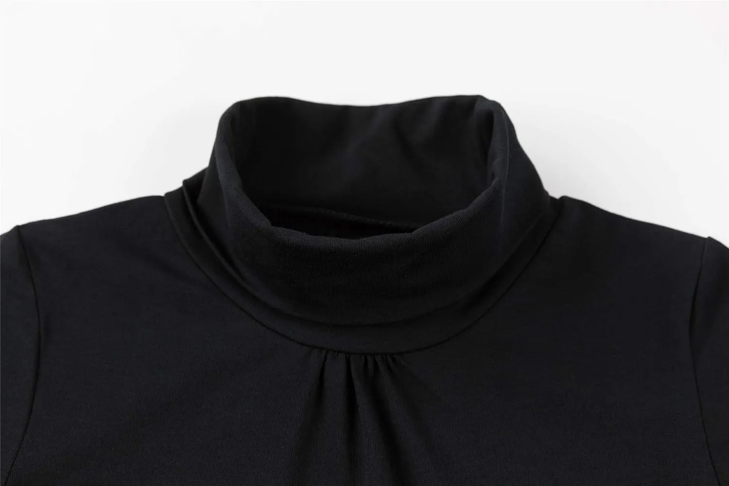 UNACOO Kids One or 2-Pack or 3-Pack Cotton with Spandex Long Sleeve Turtleneck T-Shirt for Girls (Age 2-11 Years)