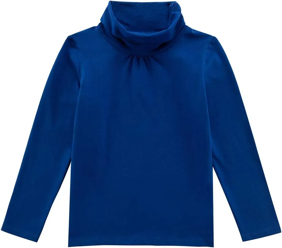 UNACOO Kids One or 2-Pack or 3-Pack Cotton with Spandex Long Sleeve Turtleneck T-Shirt for Girls (Age 2-11 Years)
