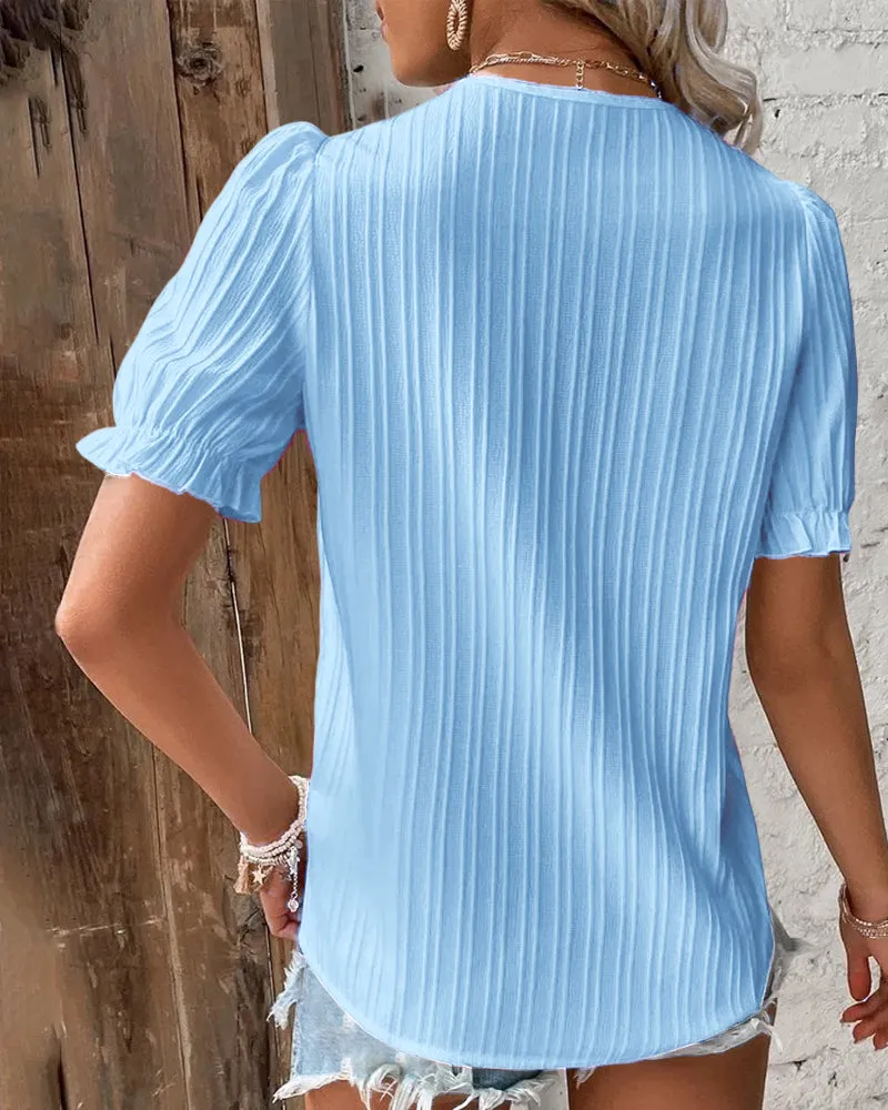 V Neck Elegant Lace Top