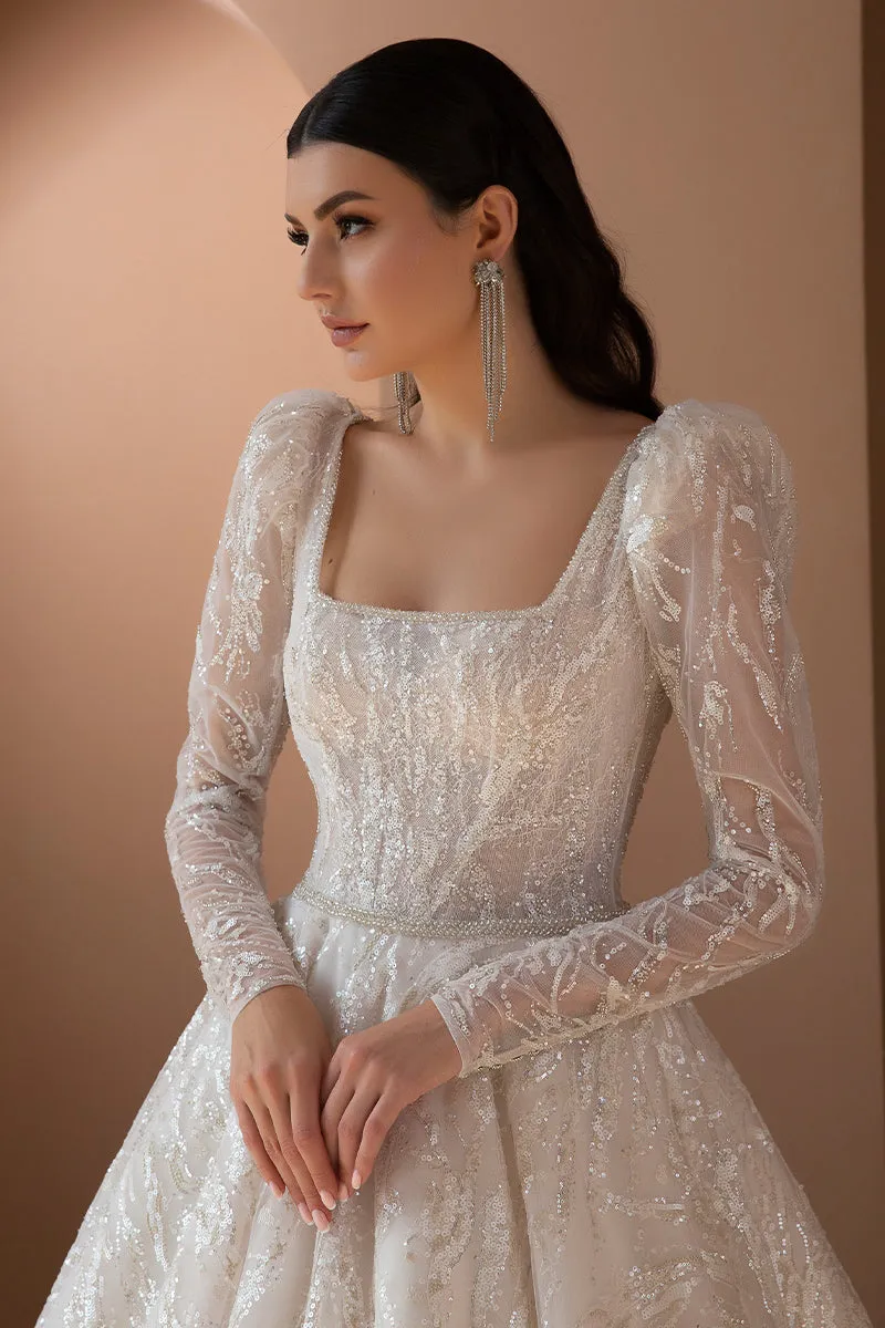 Victoria Beaded Graceful A-line Wedding Dress