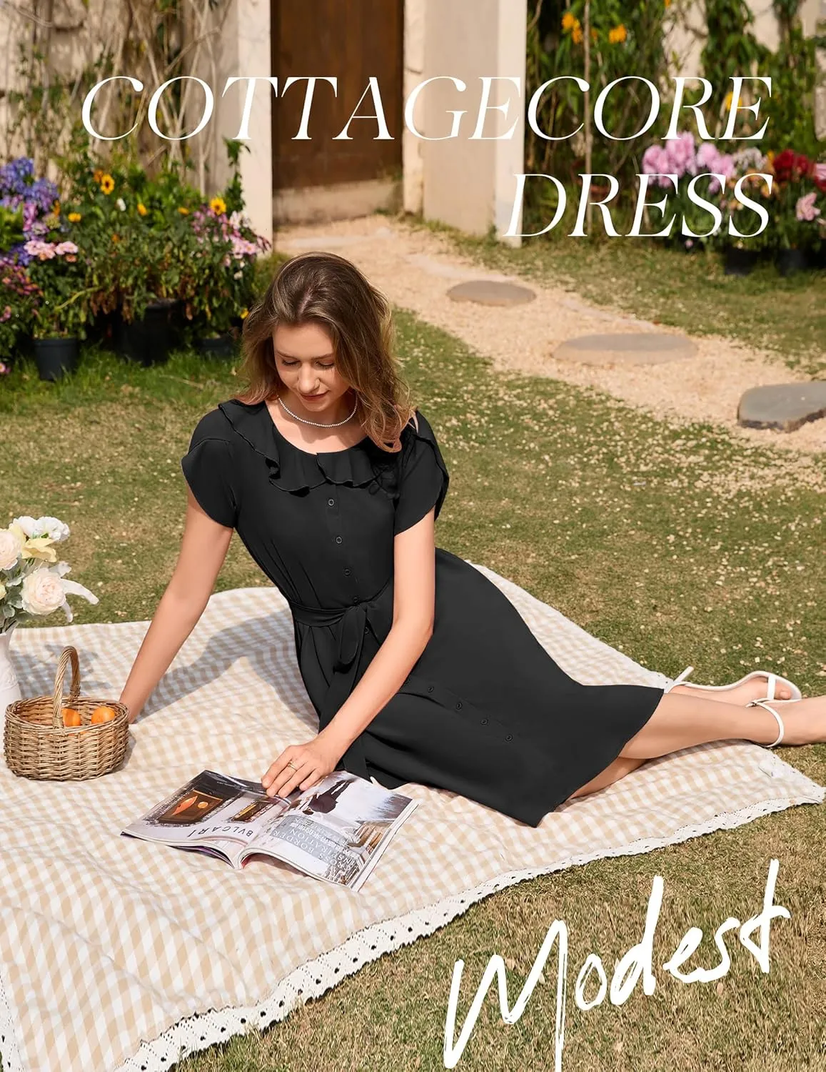 Wedtrend Women's Vintage Dresses with Pocket Midi Retro Cocktail Dress Tea Party Church 1950s Dresses for Women