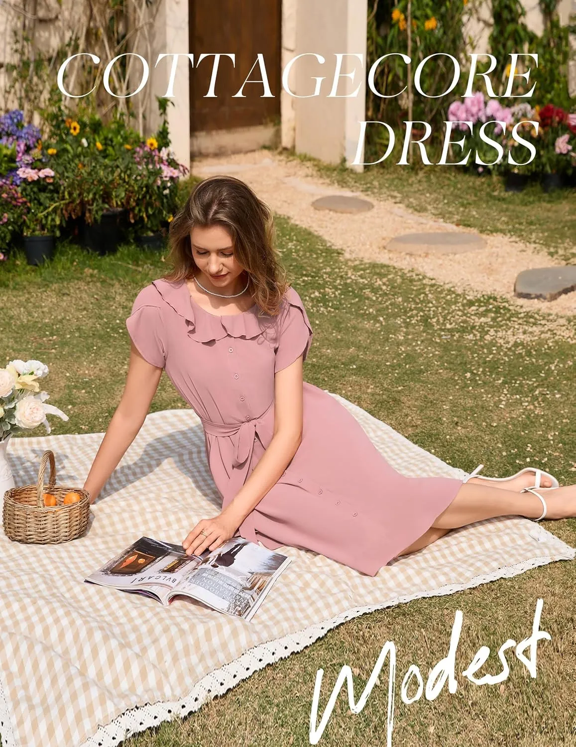 Wedtrend Women's Vintage Dresses with Pocket Midi Retro Cocktail Dress Tea Party Church 1950s Dresses for Women