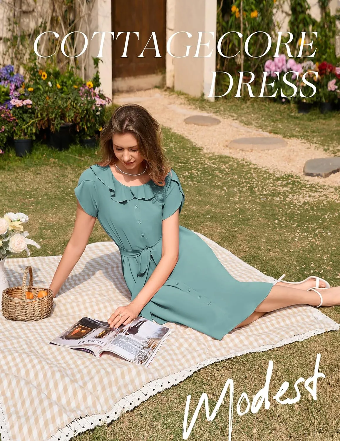 Wedtrend Women's Vintage Dresses with Pocket Midi Retro Cocktail Dress Tea Party Church 1950s Dresses for Women