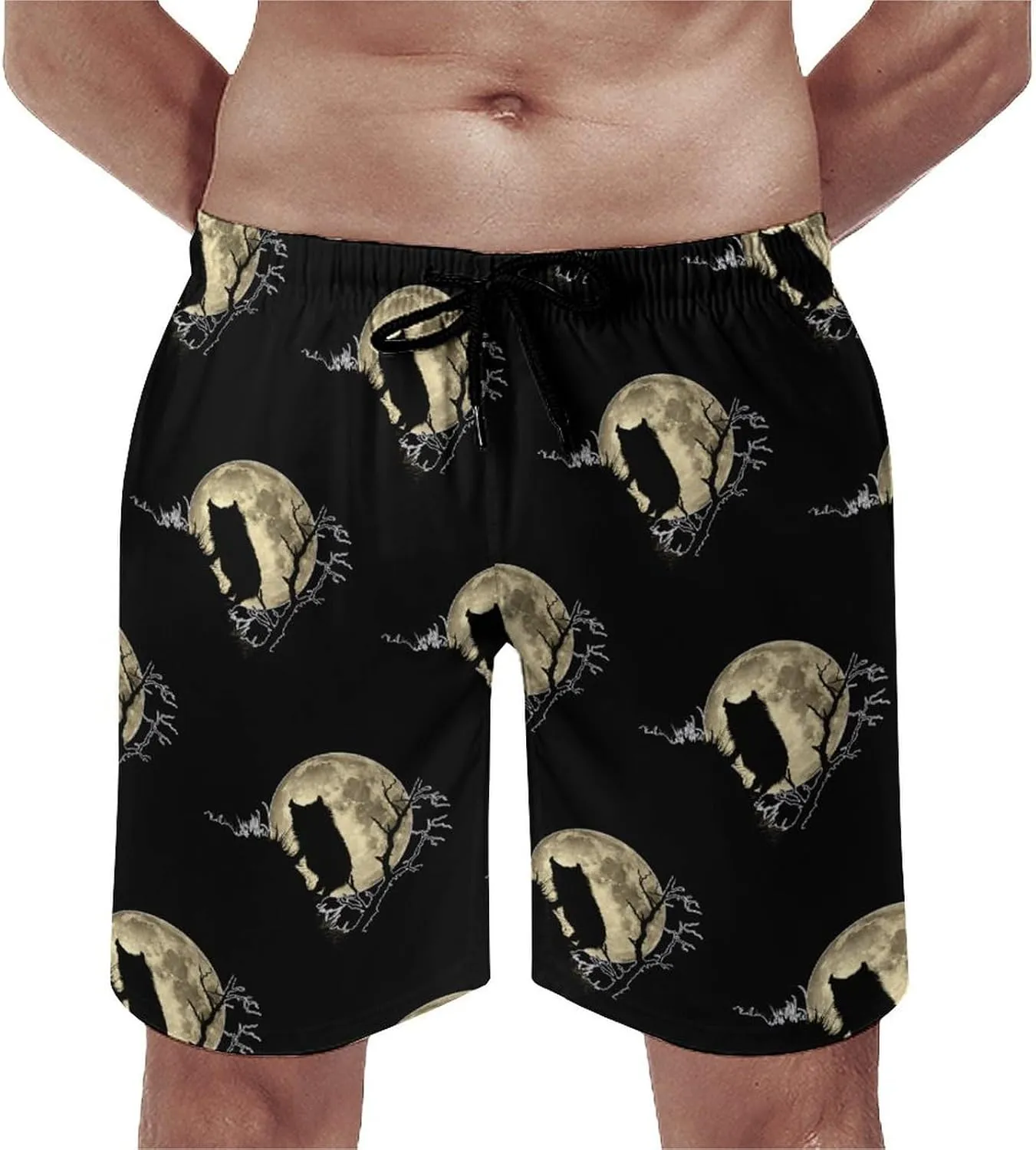 Wild Boar Hunting Hunter Men's Swim Trunks Quick Dry Board Shorts Breathable Summer Beach Shorts Bathing Suits