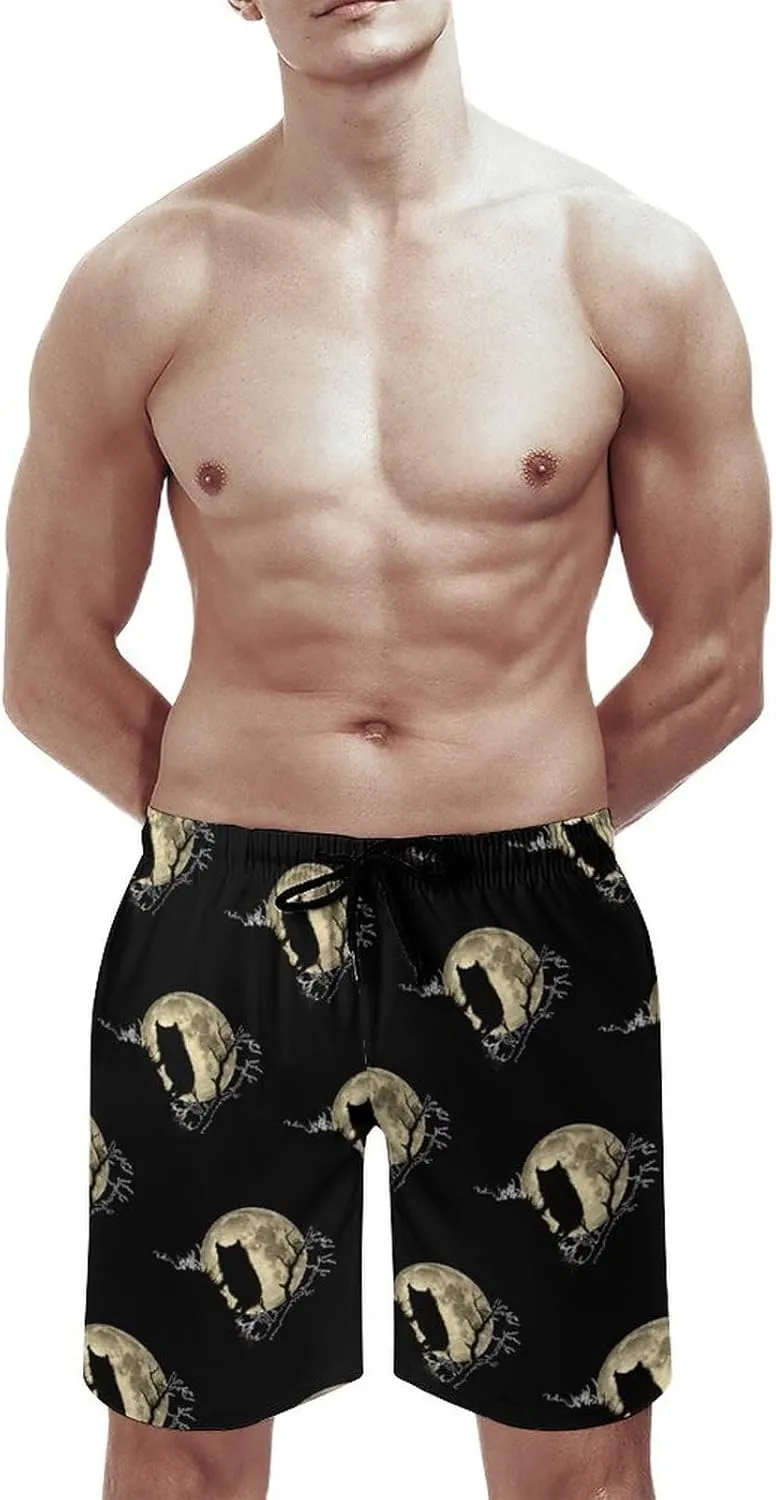 Wild Boar Hunting Hunter Men's Swim Trunks Quick Dry Board Shorts Breathable Summer Beach Shorts Bathing Suits