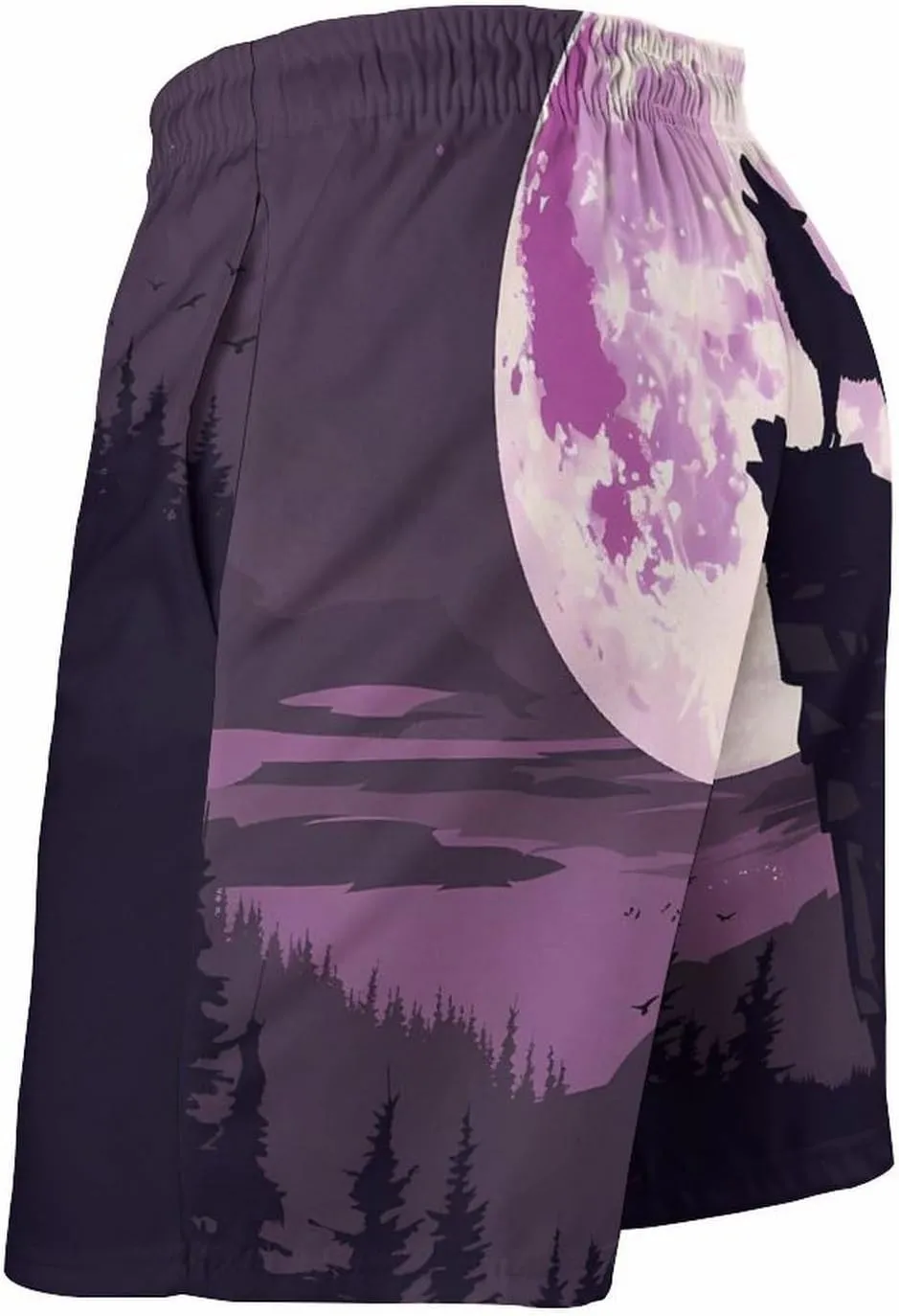 Wolf in Moon Light Men's Swim Trunks Quick Dry Board Shorts Breathable Summer Beach Shorts Bathing Suits