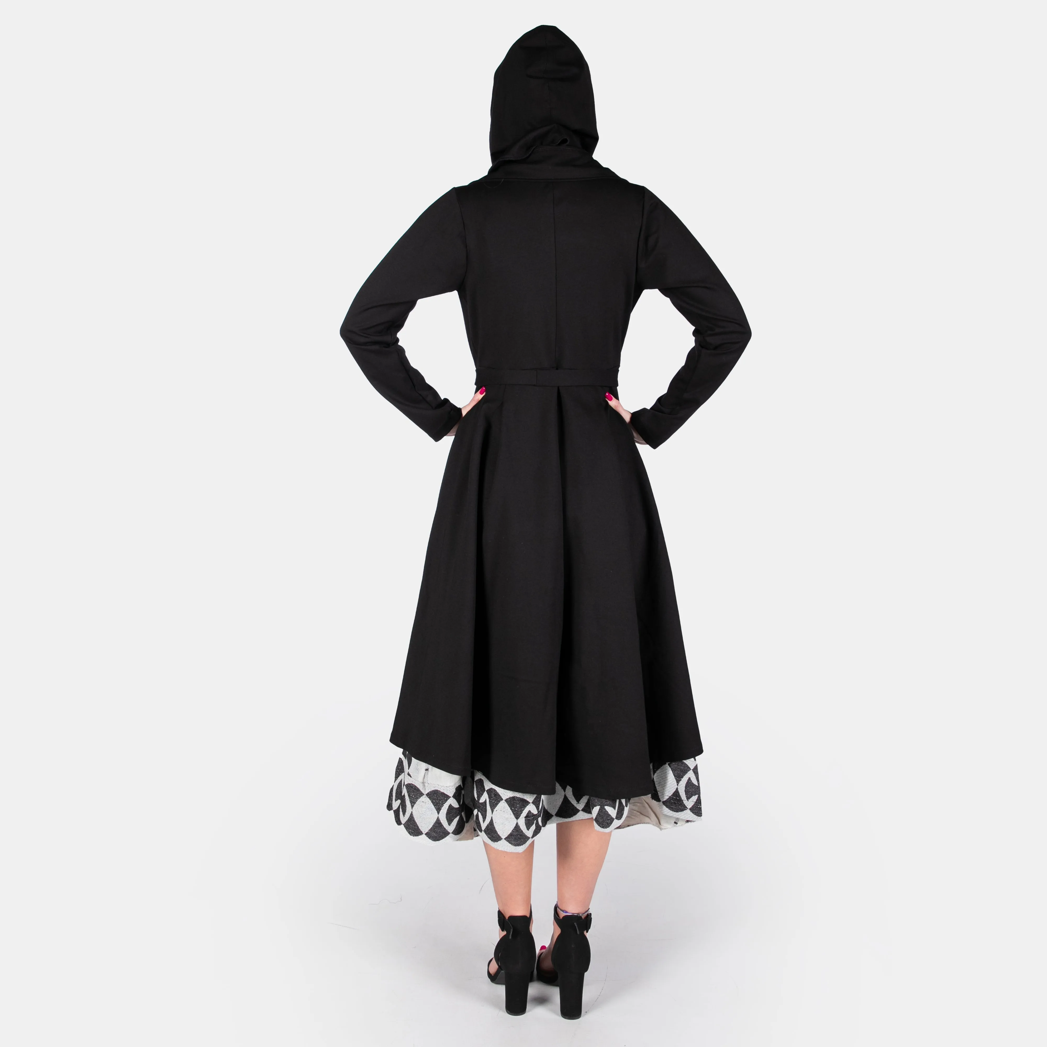 Woman's Double Breasted Seattle Coat - BLACK