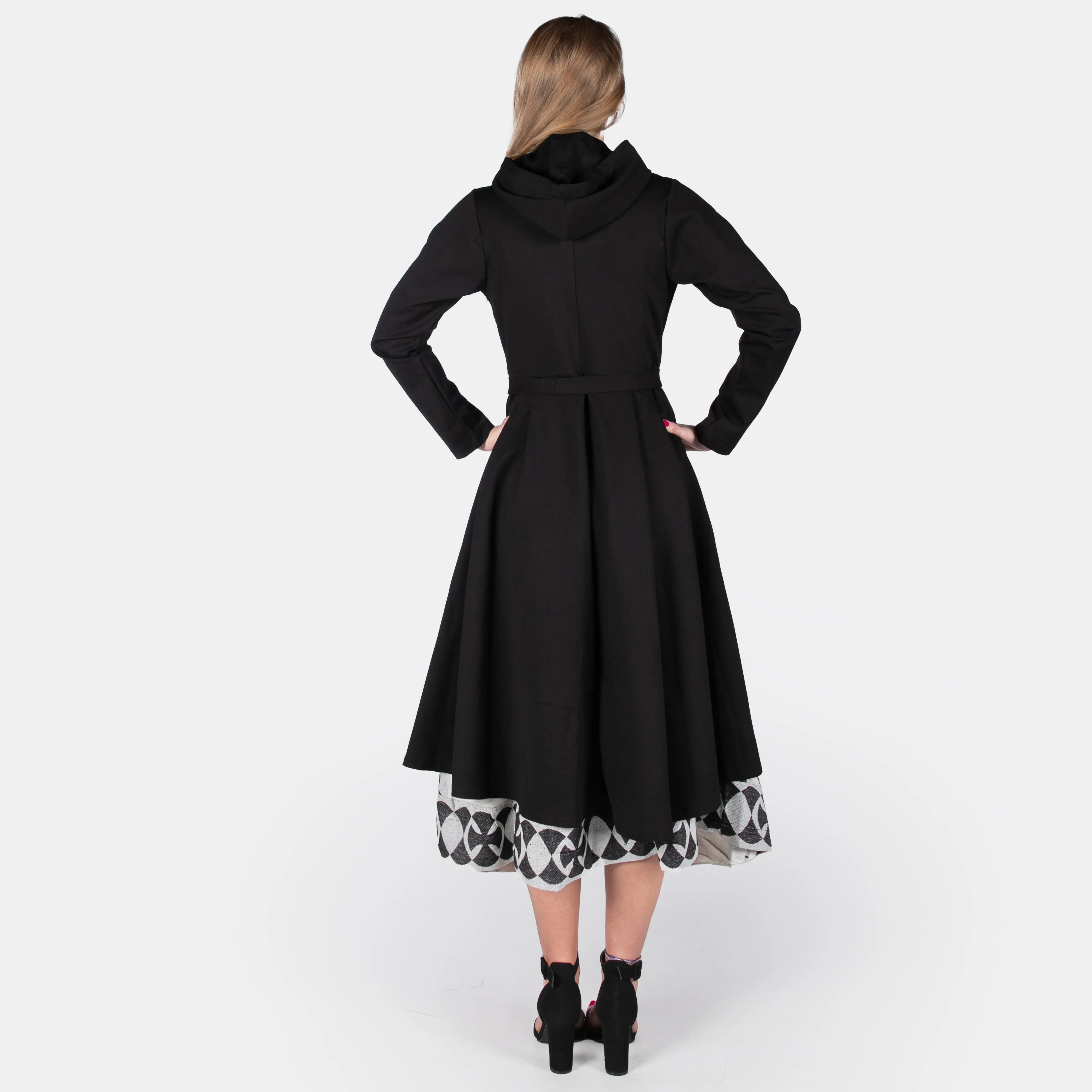 Woman's Double Breasted Seattle Coat - BLACK