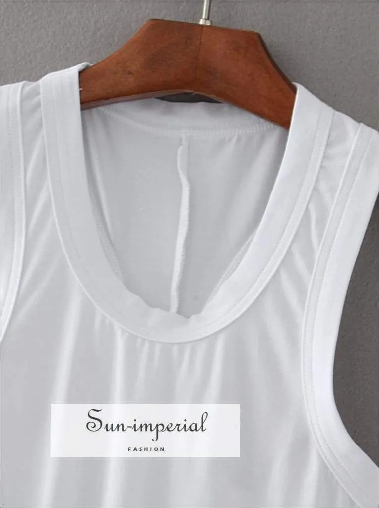 Women Scoop Neck Cotton Tank Tops Crop Tops