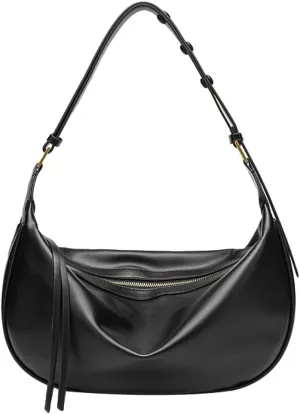 Womens Crescent Shoulder Bag Handbag Simple Vegan Leather Fashionable Designer Underarm Hobo Bag Purse