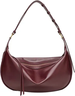Womens Crescent Shoulder Bag Handbag Simple Vegan Leather Fashionable Designer Underarm Hobo Bag Purse