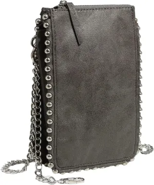 Womens Frosted Shoulder Handbag Fashionable Rivet Purse Small Cute Chain Crossbody Bag Lizard Patterned Phone Bag