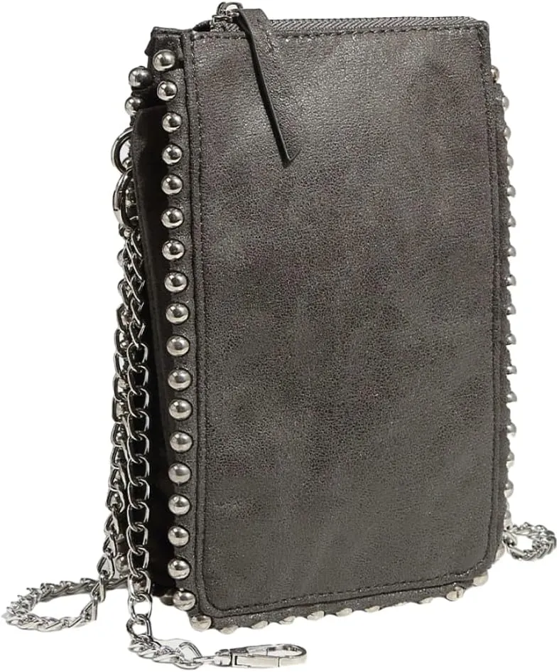 Womens Frosted Shoulder Handbag Fashionable Rivet Purse Small Cute Chain Crossbody Bag Lizard Patterned Phone Bag