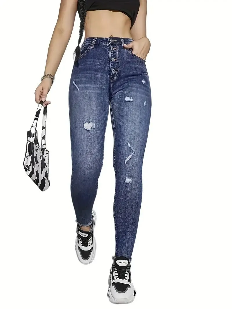 Women's High Waist Tight Pencil Jeans