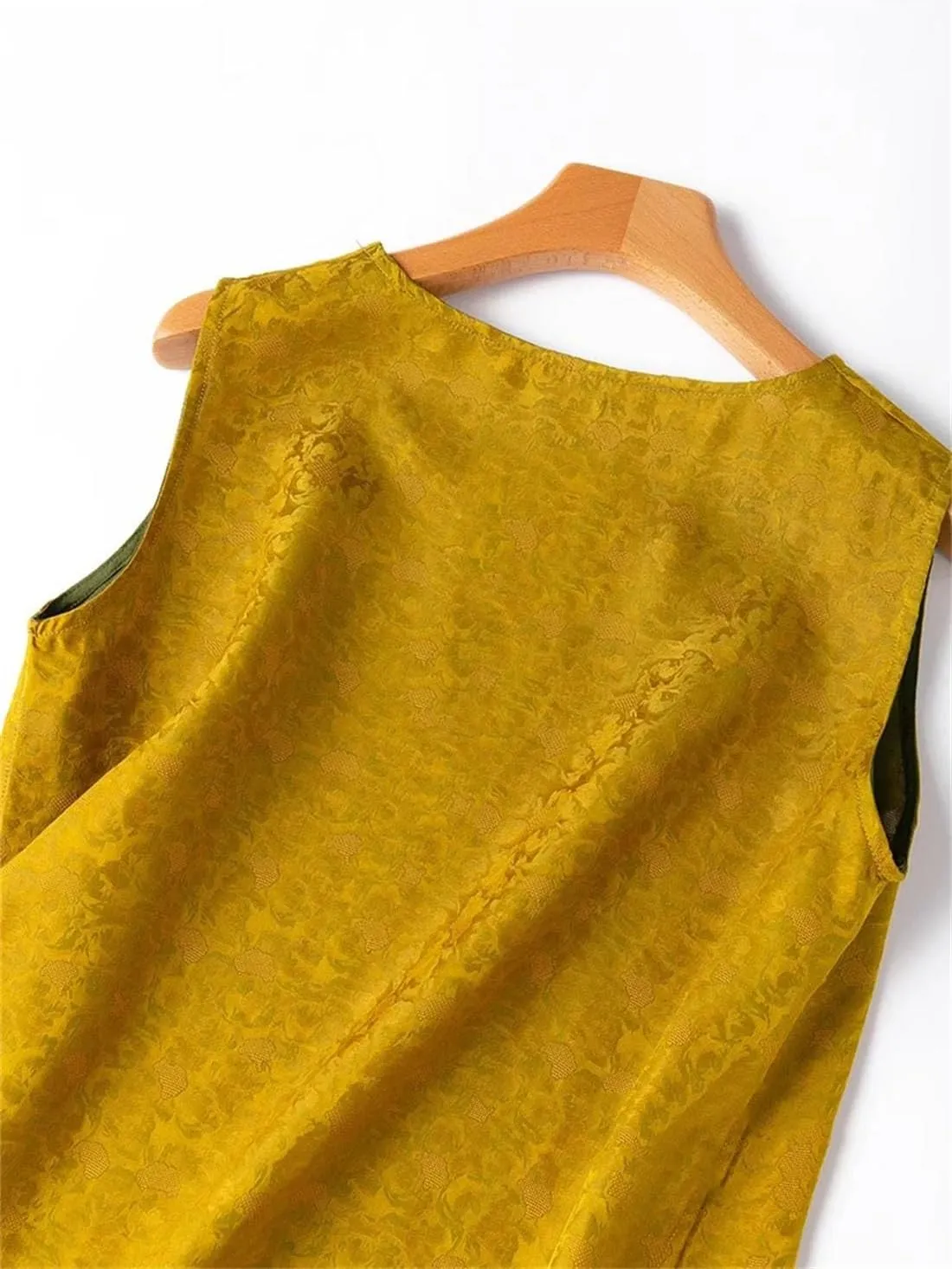 Women's Natural Mulberry-Silk Camisole Summer Double Wear Tank Tops Sleeveless Satin Vest
