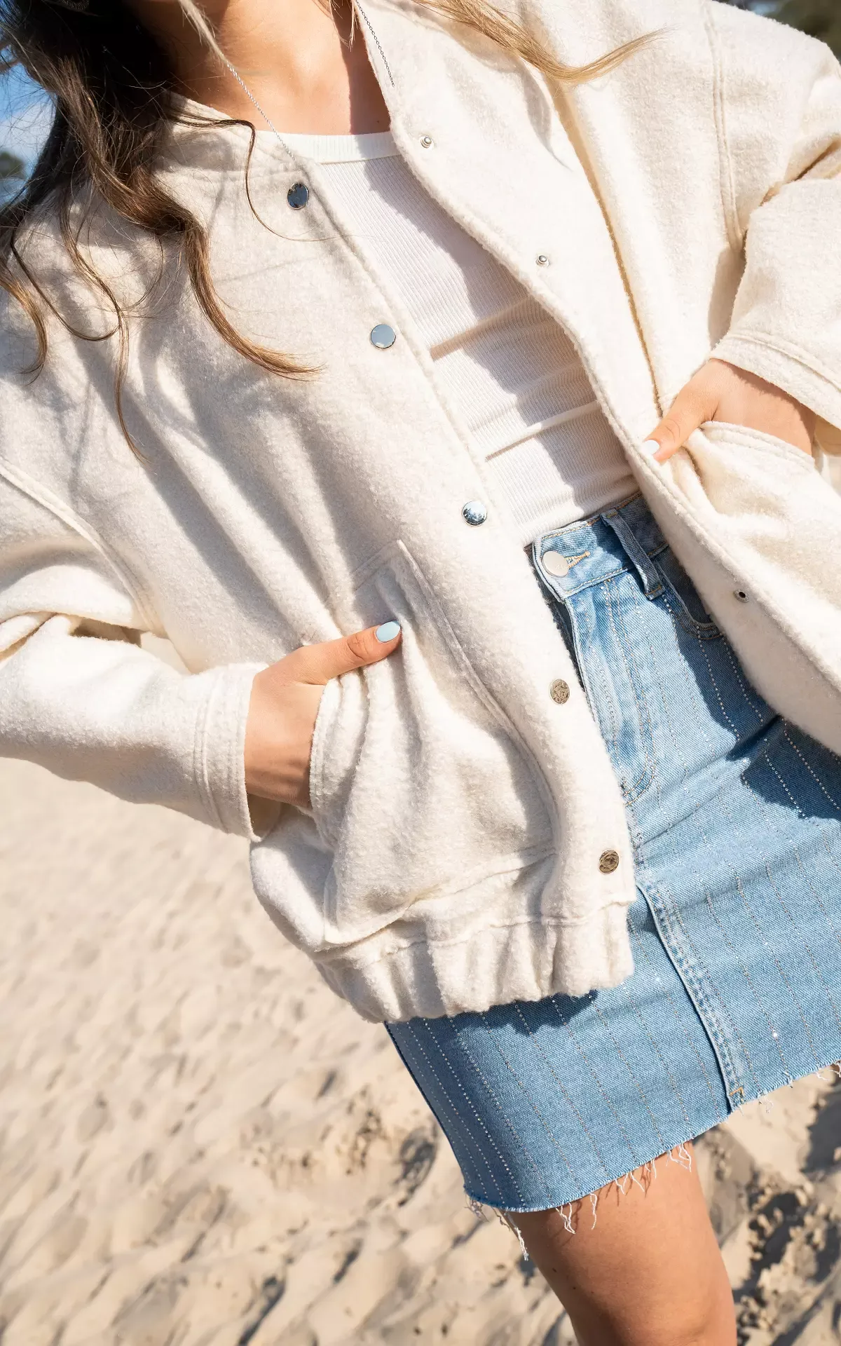 Women's Oversized Tweed Bomber Jacket