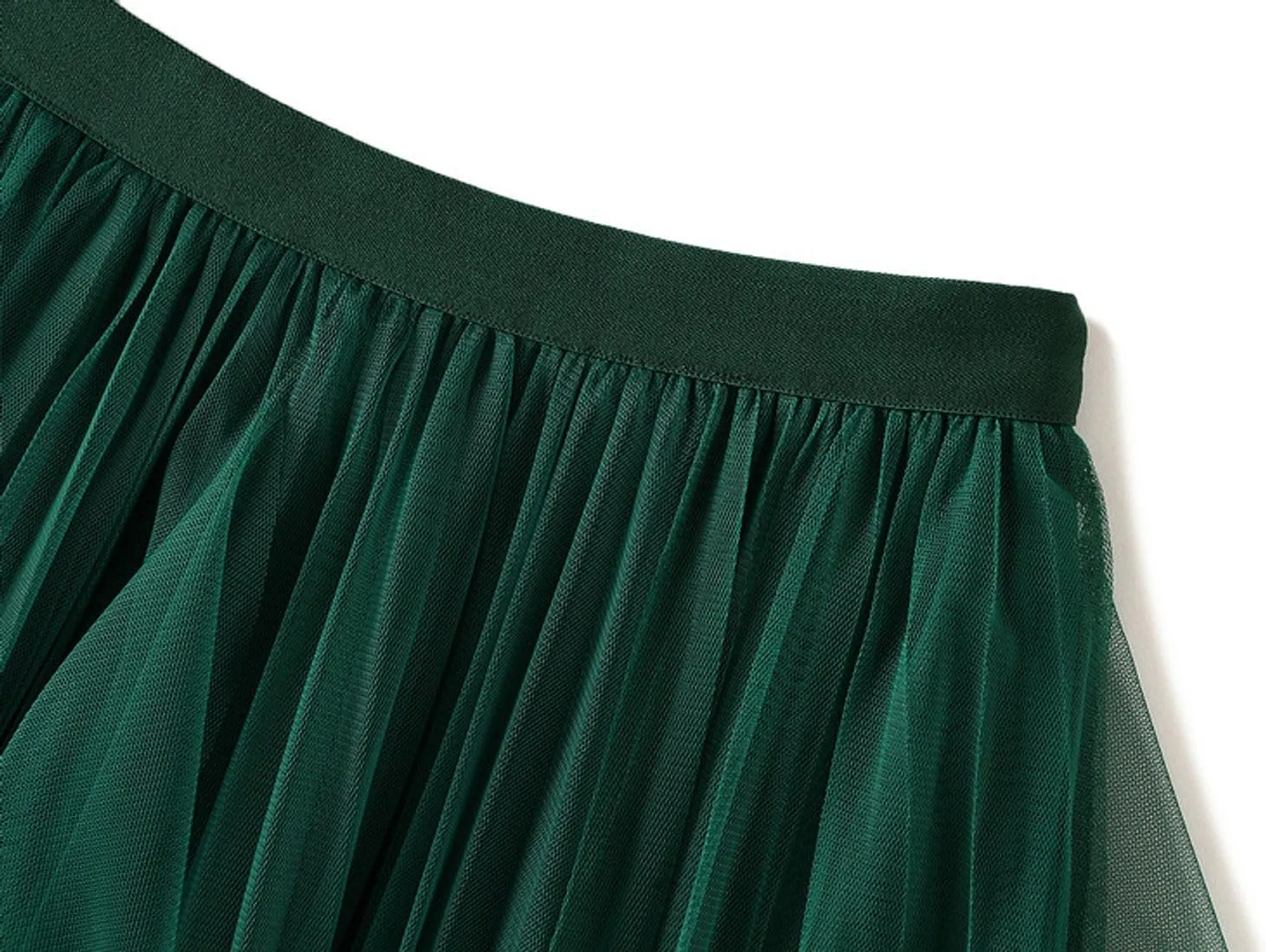 Women's Ruffled Tulle Midi Skirt High Waist Pleated A-line Skirt for Elegant and Casual Occasions 2025 Summer Fashion