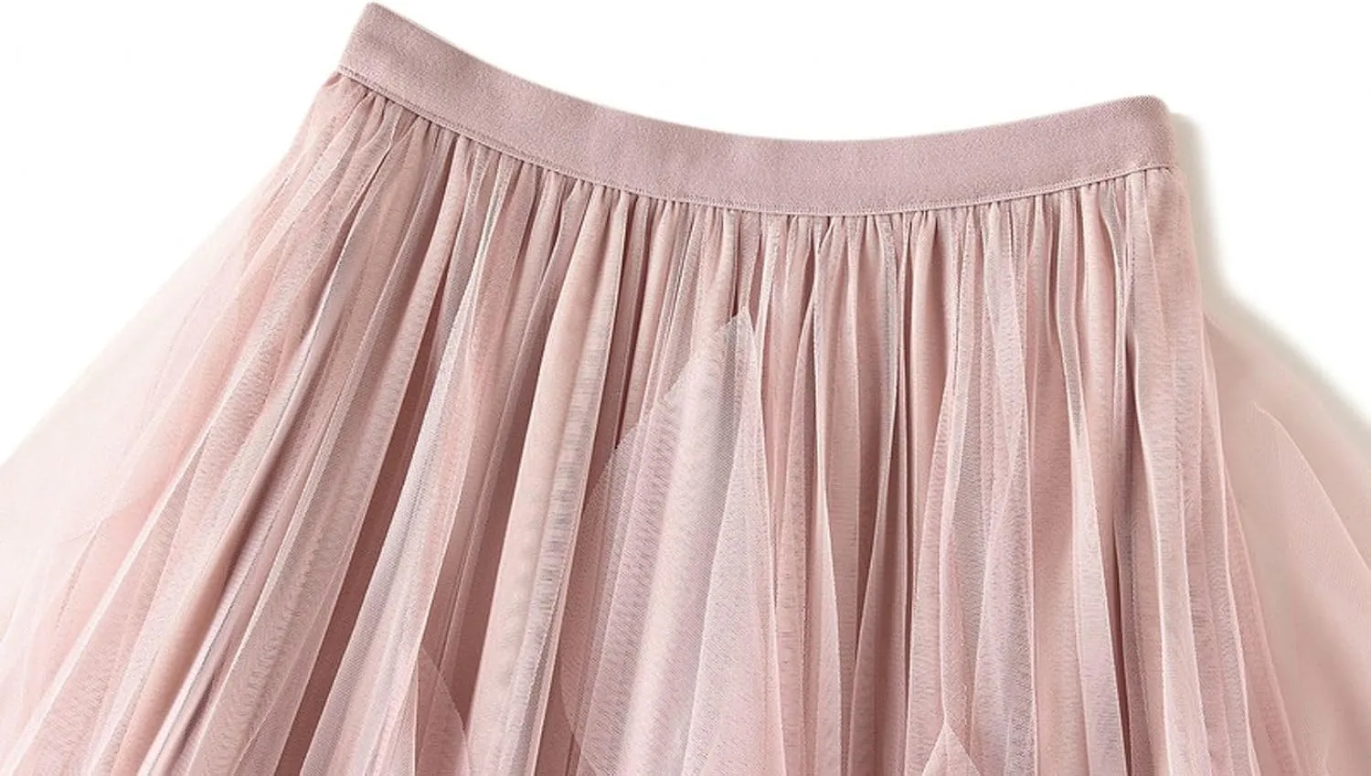 Women's Ruffled Tulle Midi Skirt High Waist Pleated A-line Skirt for Elegant and Casual Occasions 2025 Summer Fashion